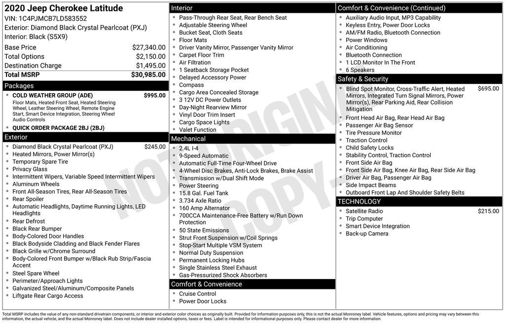 2020 Jeep Cherokee Latitude