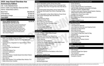 2025 Jeep Grand Cherokee Anniversary Edition 4xe