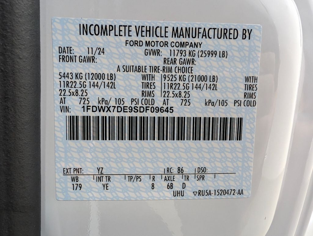 2025 Ford F-750SD Mechanic's Body w/ Crane