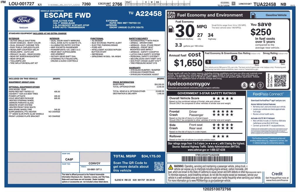2026 Ford Escape Active
