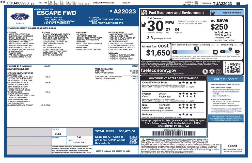 2026 Ford Escape ST-Line