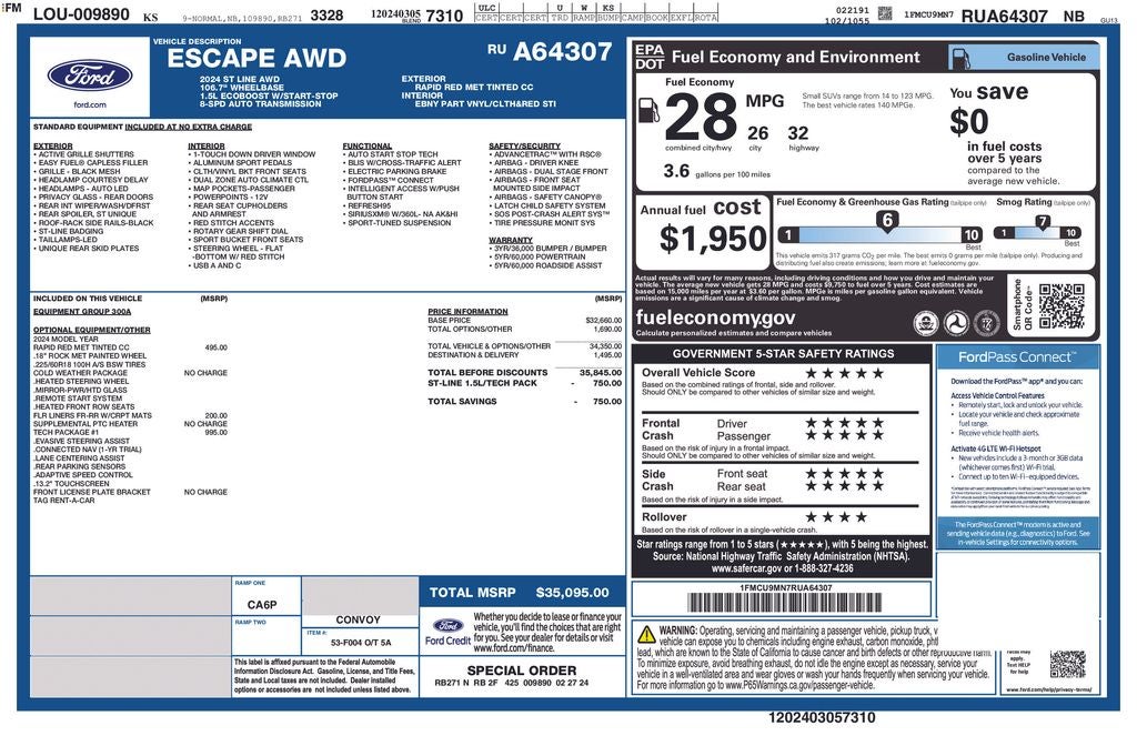 2024 Ford Escape ST-Line