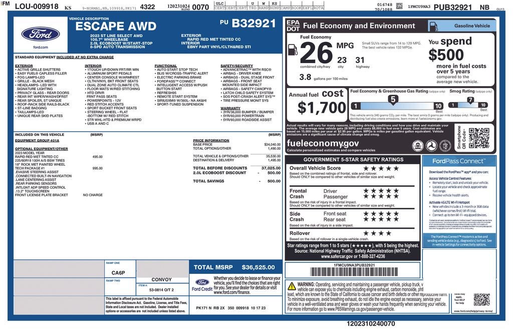 2023 Ford Escape ST-Line Select