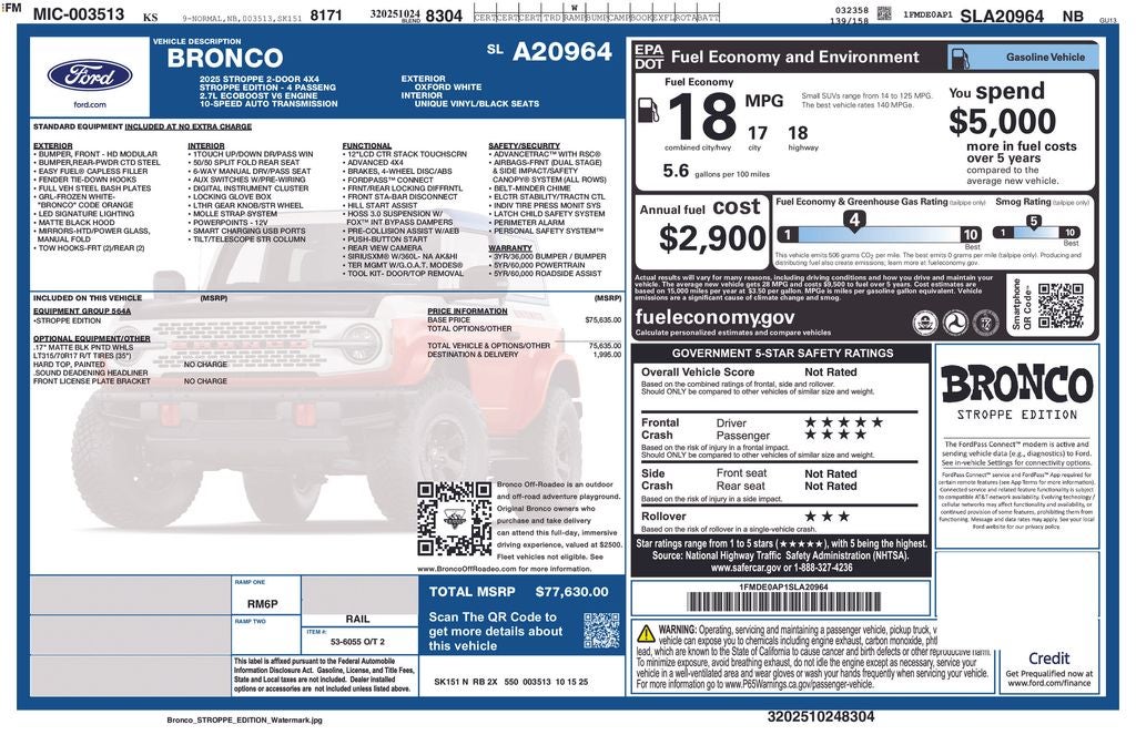 2025 Ford Bronco Stroppe Edition