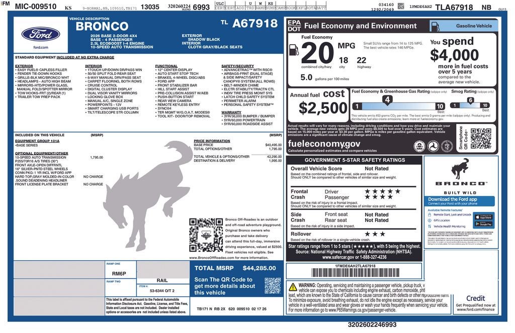 2026 Ford Bronco Base