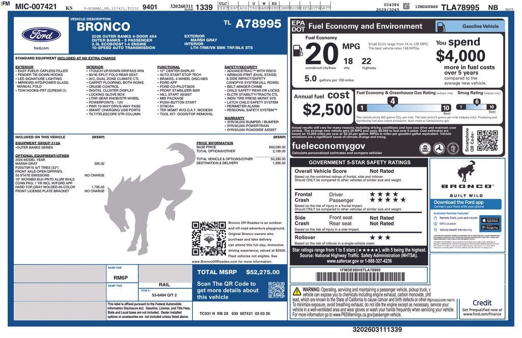 2026 Ford Bronco Outer Banks