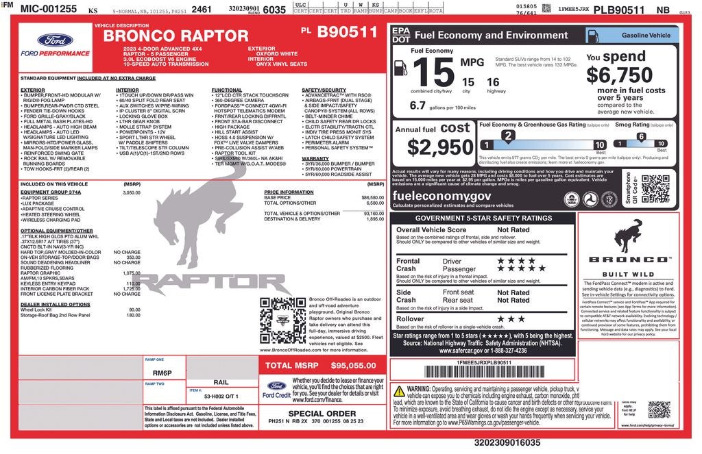 2023 Ford Bronco Raptor