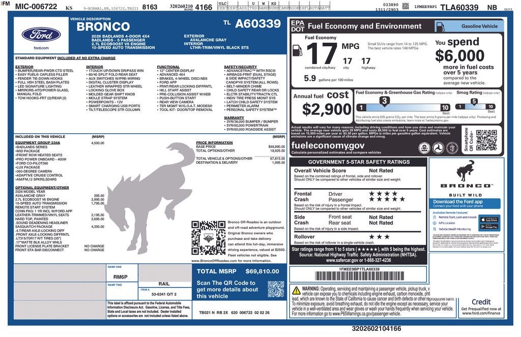 2026 Ford Bronco Badlands