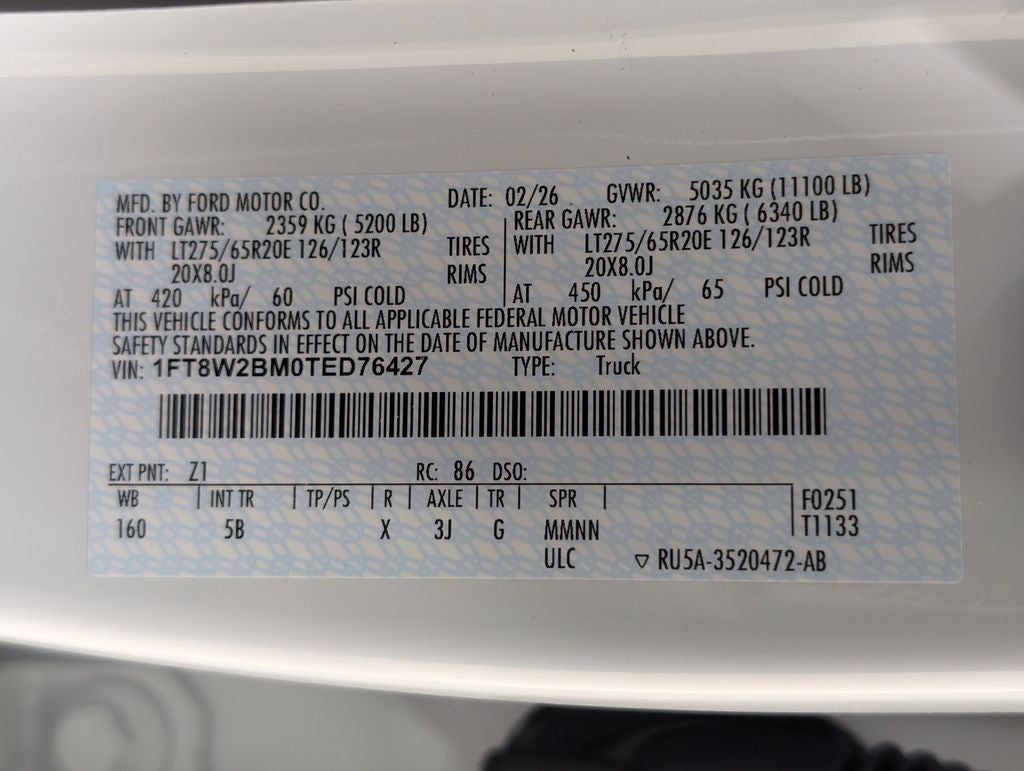 2026 Ford F-250SD Lariat Torque