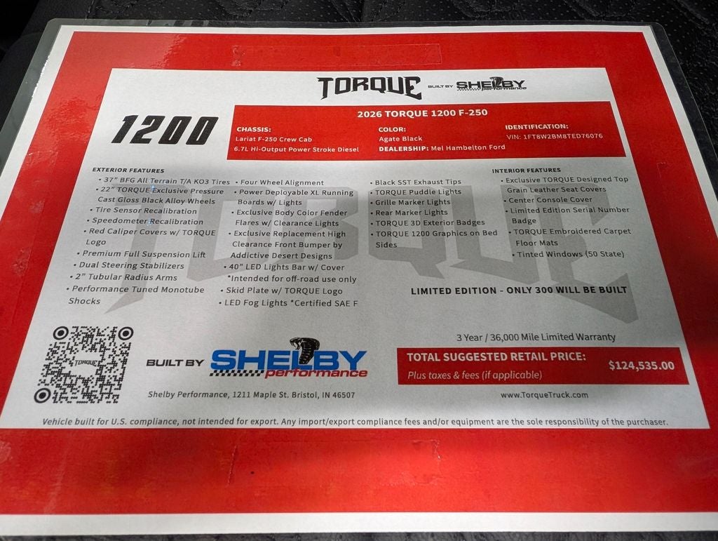 2026 Ford F-250SD Lariat Torque