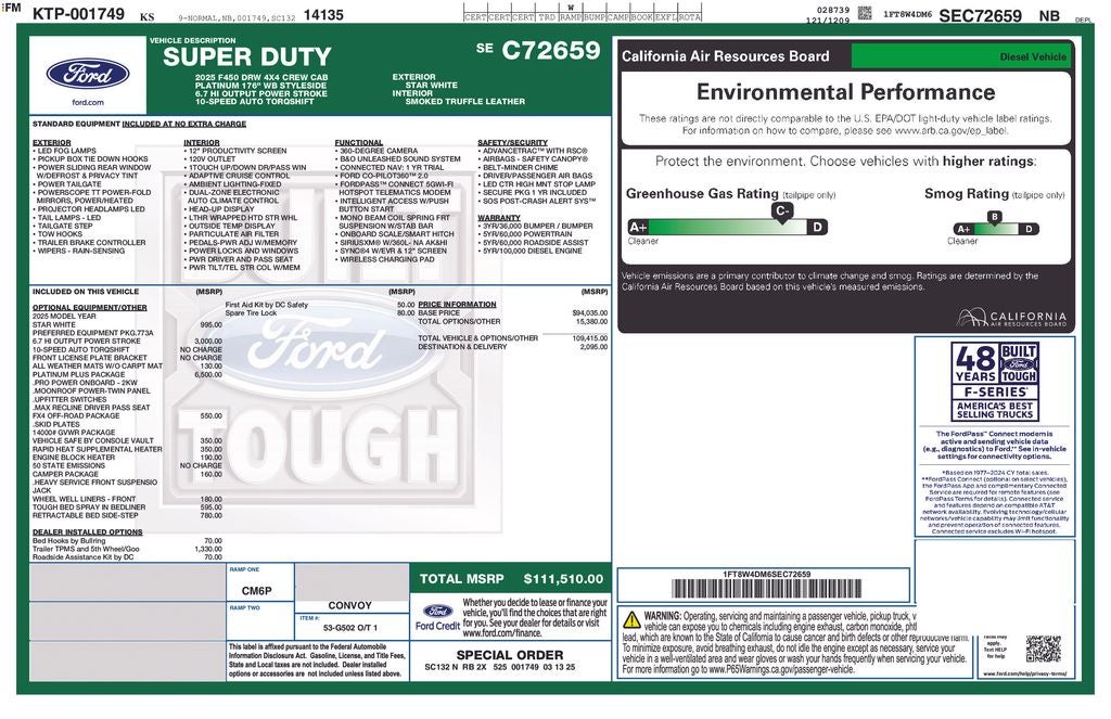 2025 Ford F-450SD Platinum DRW