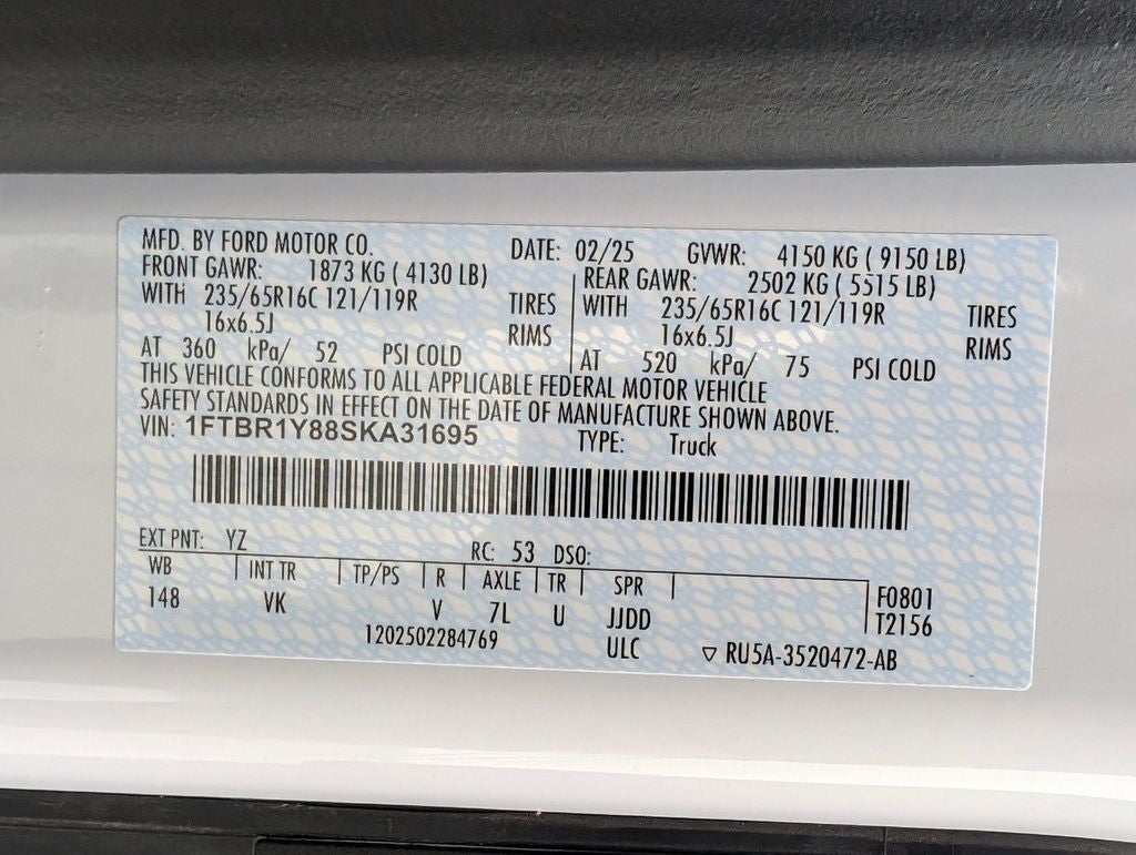 2025 Ford Transit-250 Base w/ Contractor's Pkg.