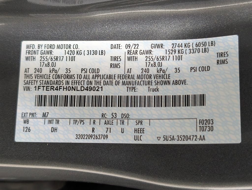 2022 Ford Ranger Lariat