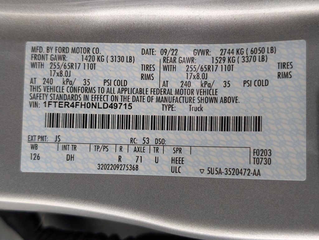 2022 Ford Ranger Lariat