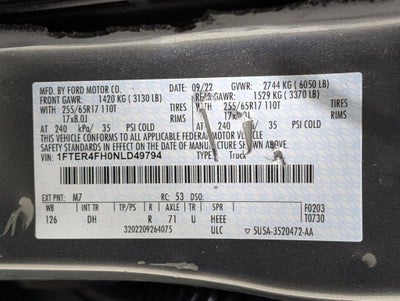 2022 Ford Ranger Lariat