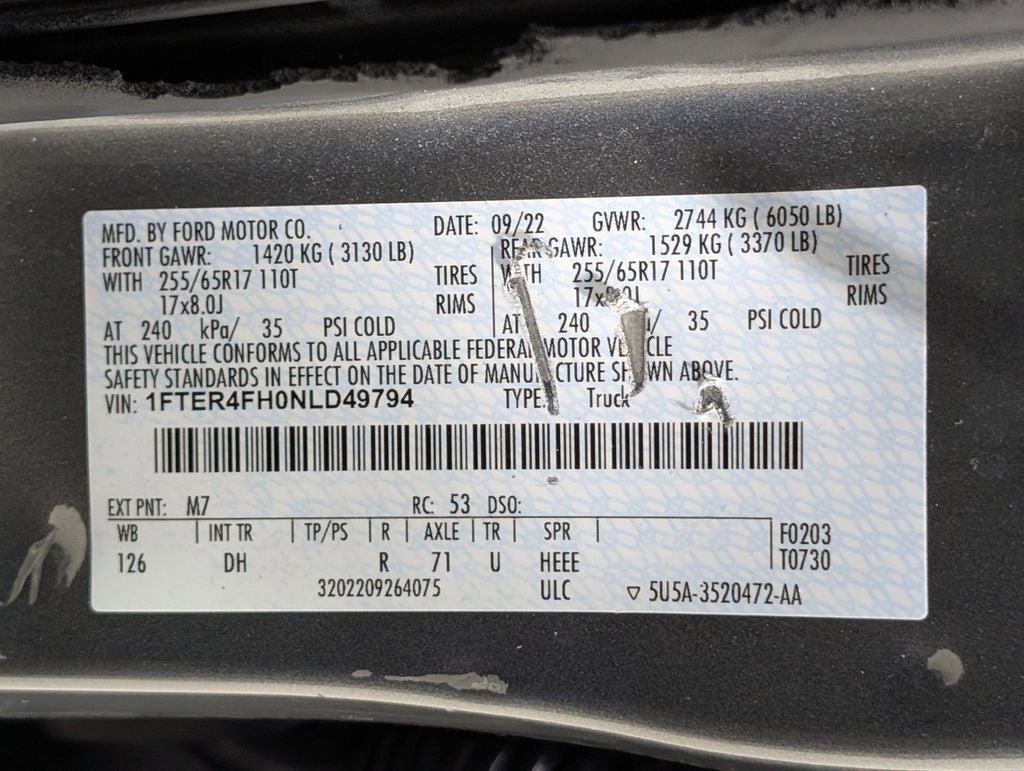 2022 Ford Ranger Lariat