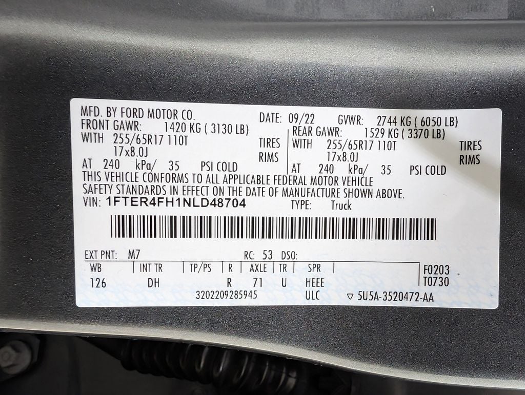 2022 Ford Ranger Lariat