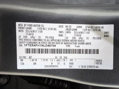 2022 Ford Ranger Lariat