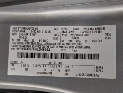 2022 Ford Ranger Lariat