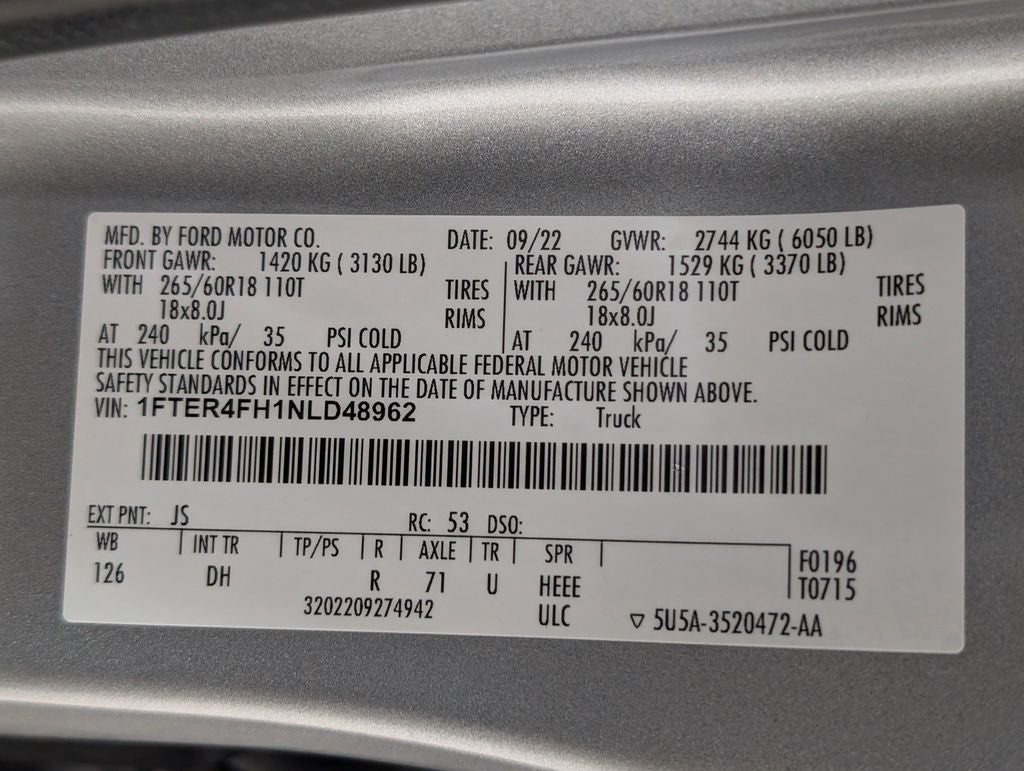 2022 Ford Ranger Lariat