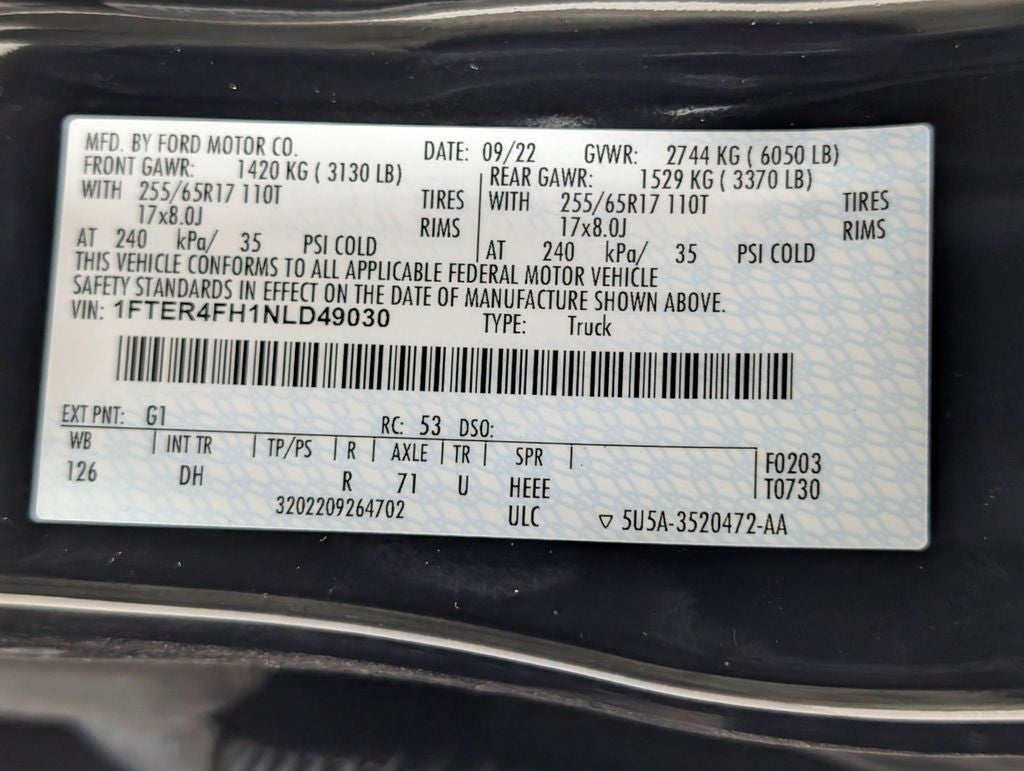 2022 Ford Ranger Lariat