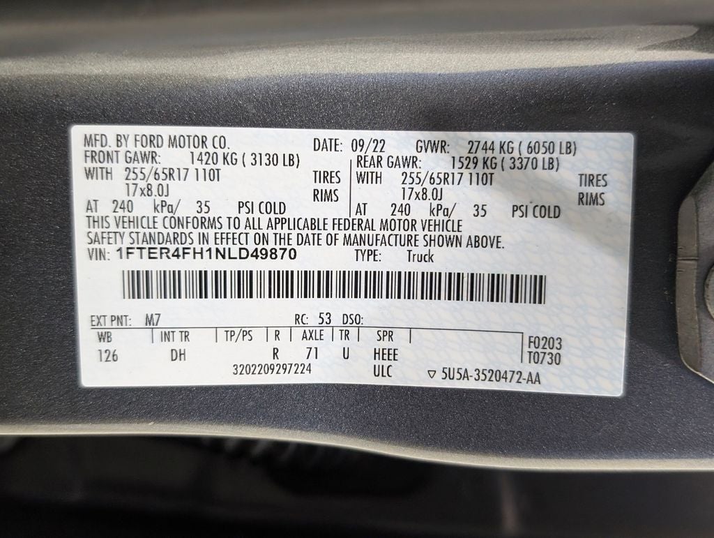 2022 Ford Ranger Lariat