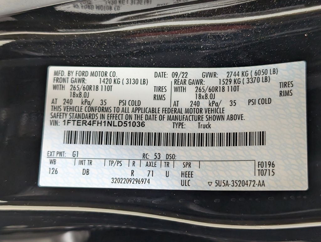 2022 Ford Ranger Lariat