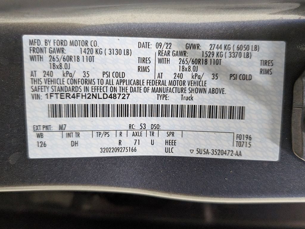 2022 Ford Ranger Lariat