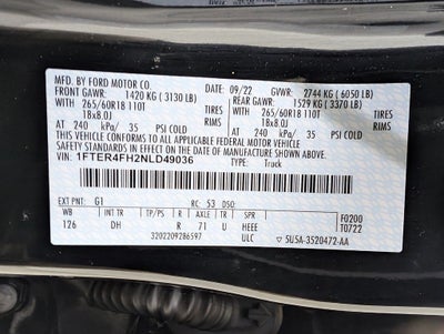 2022 Ford Ranger Lariat