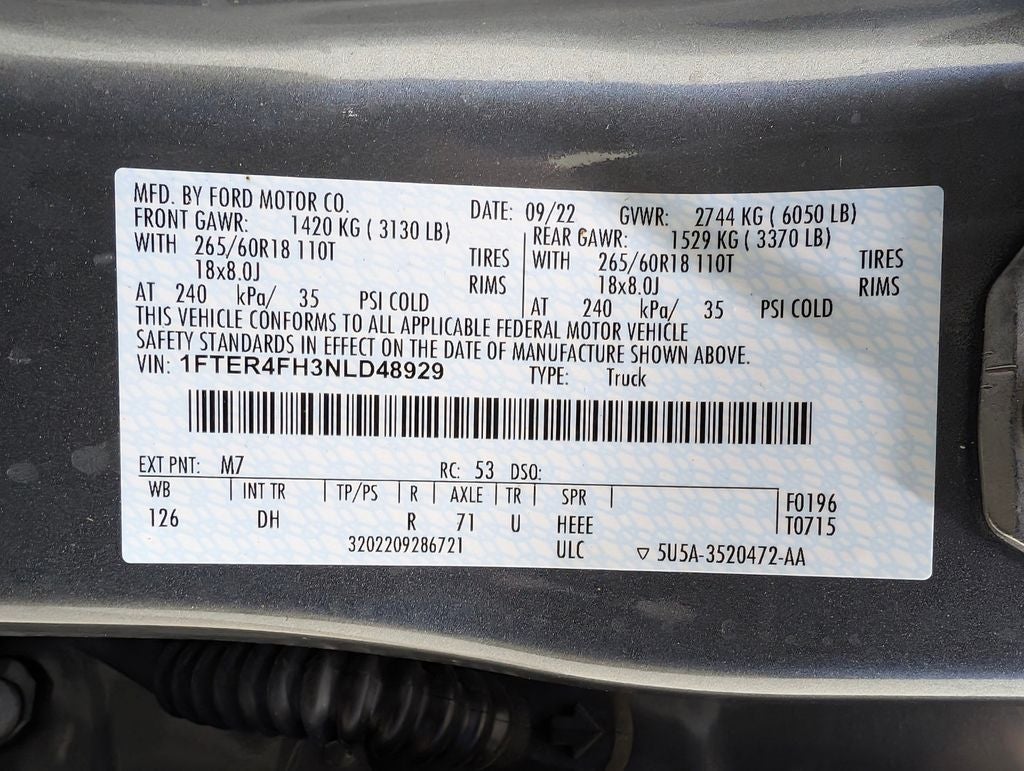 2022 Ford Ranger Lariat