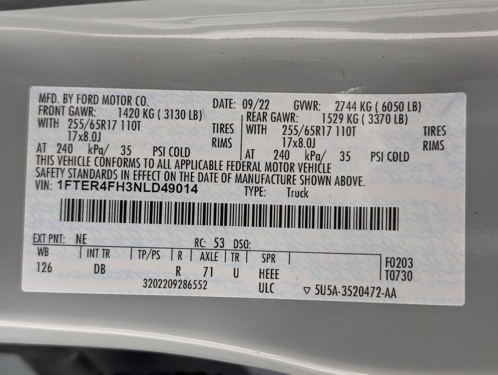 2022 Ford Ranger Lariat