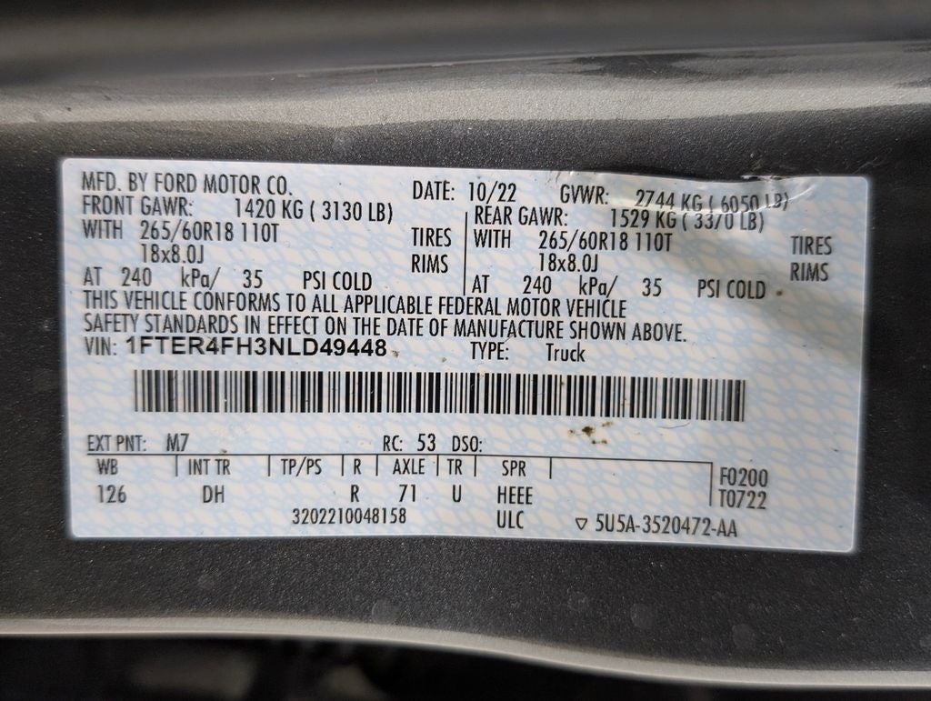 2022 Ford Ranger Lariat