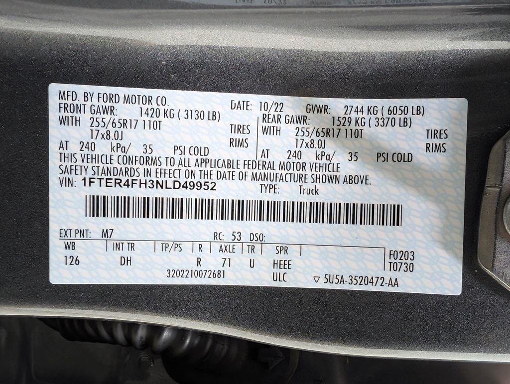 2022 Ford Ranger Lariat