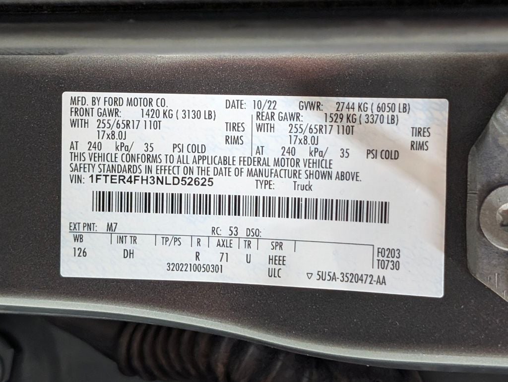 2022 Ford Ranger Lariat