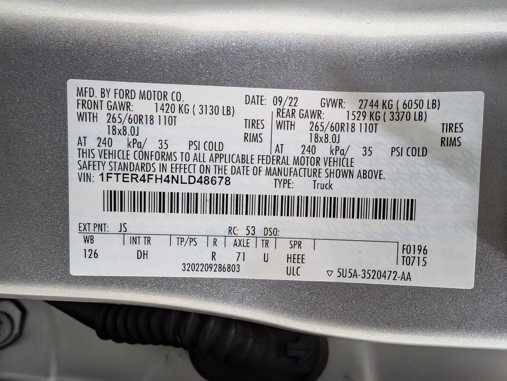 2022 Ford Ranger Lariat