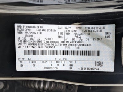 2022 Ford Ranger Lariat