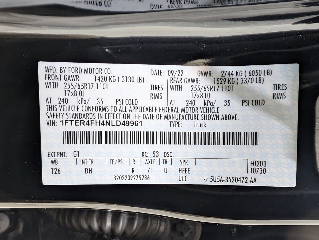 2022 Ford Ranger Lariat