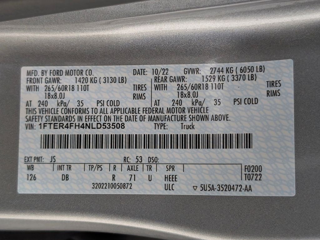 2022 Ford Ranger Lariat