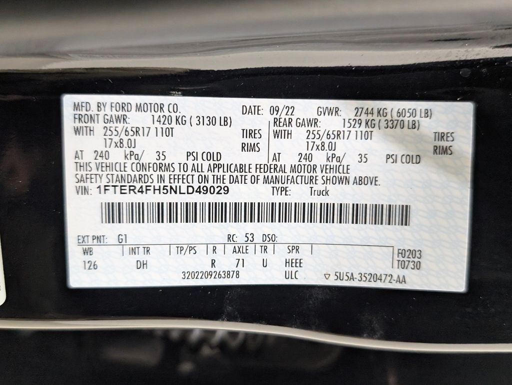 2022 Ford Ranger Lariat