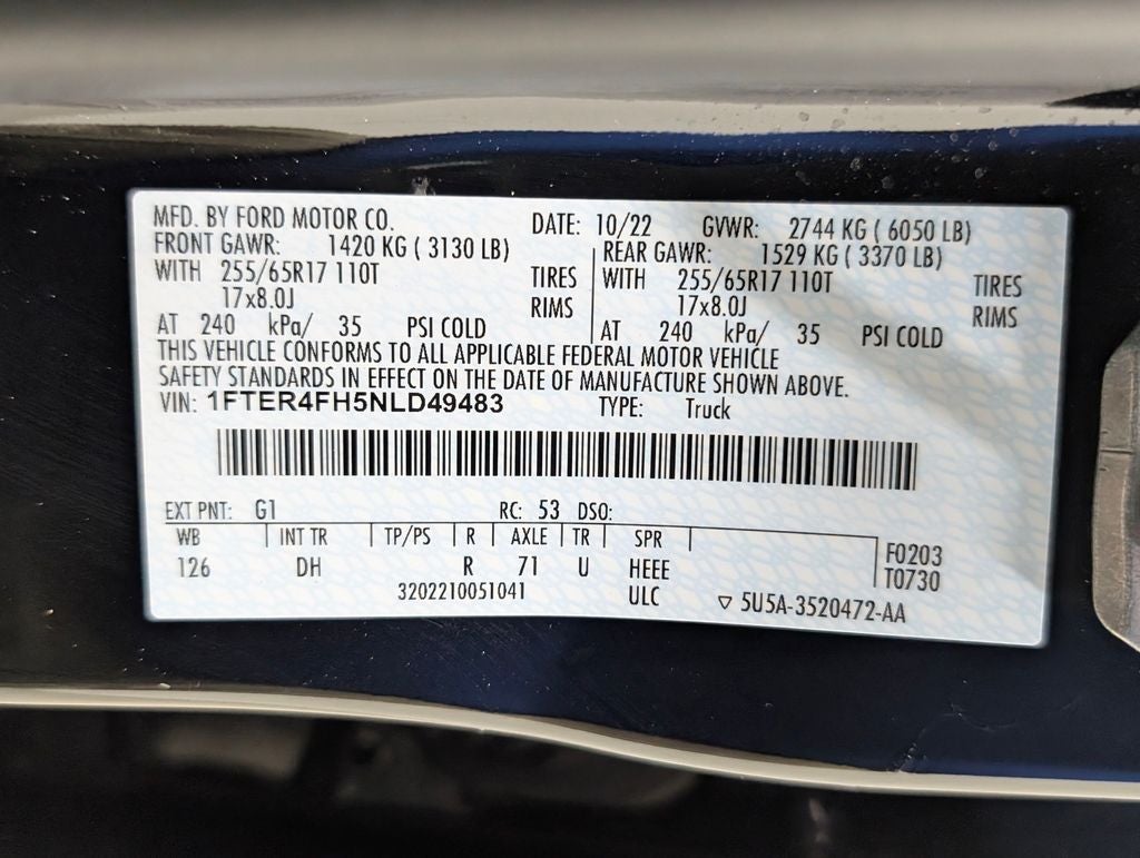 2022 Ford Ranger Lariat