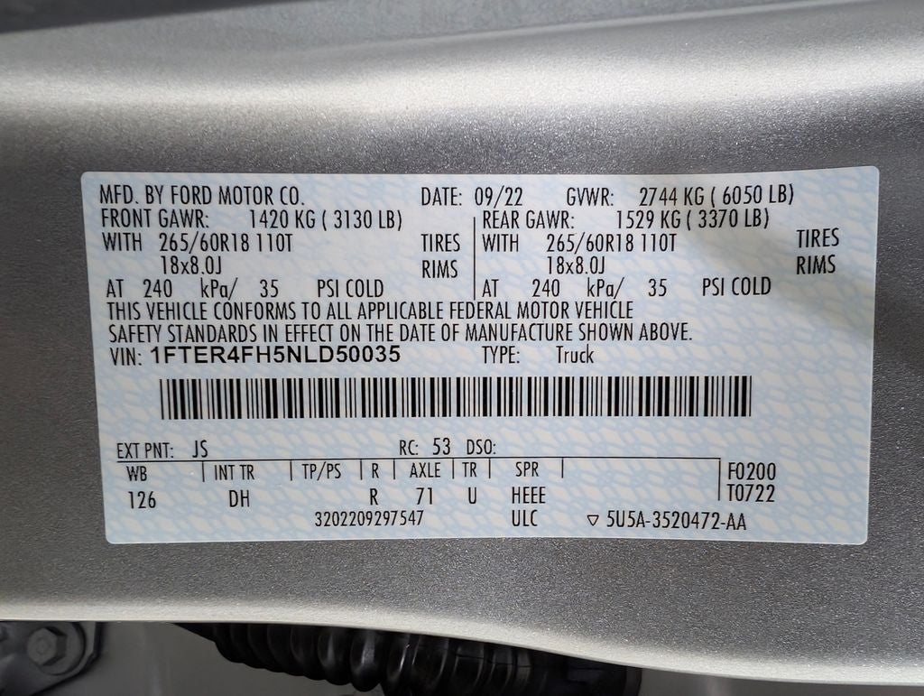 2022 Ford Ranger Lariat