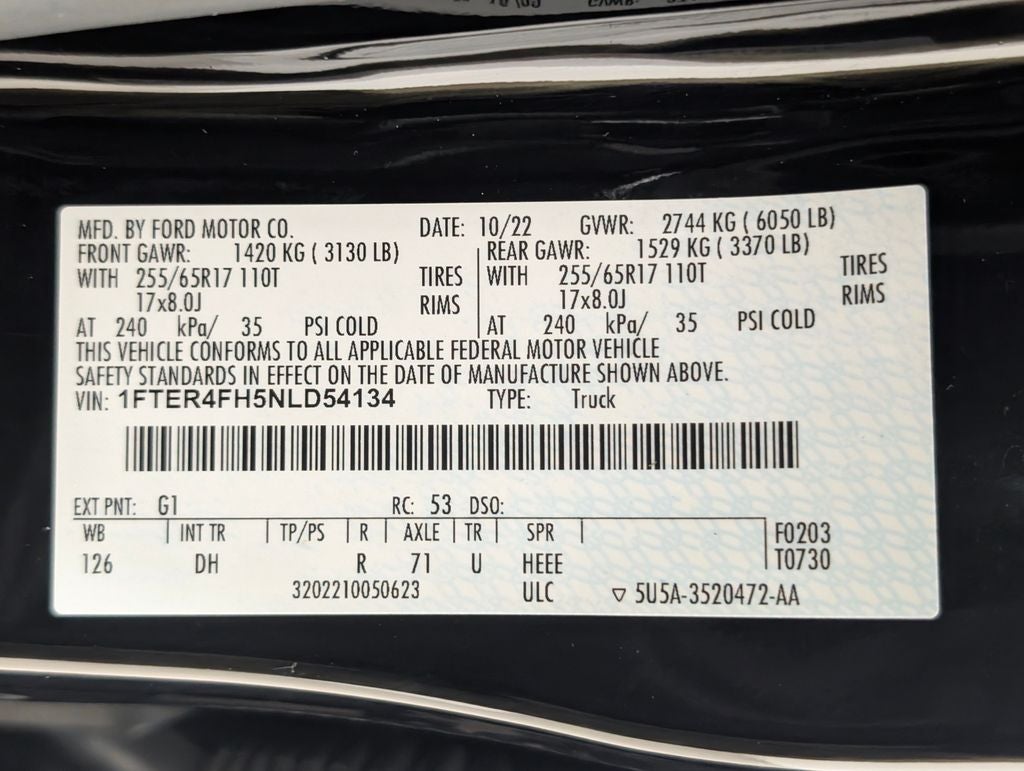 2022 Ford Ranger Lariat