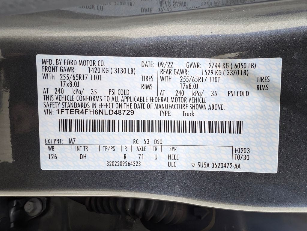 2022 Ford Ranger Lariat