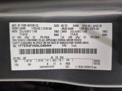 2022 Ford Ranger Lariat