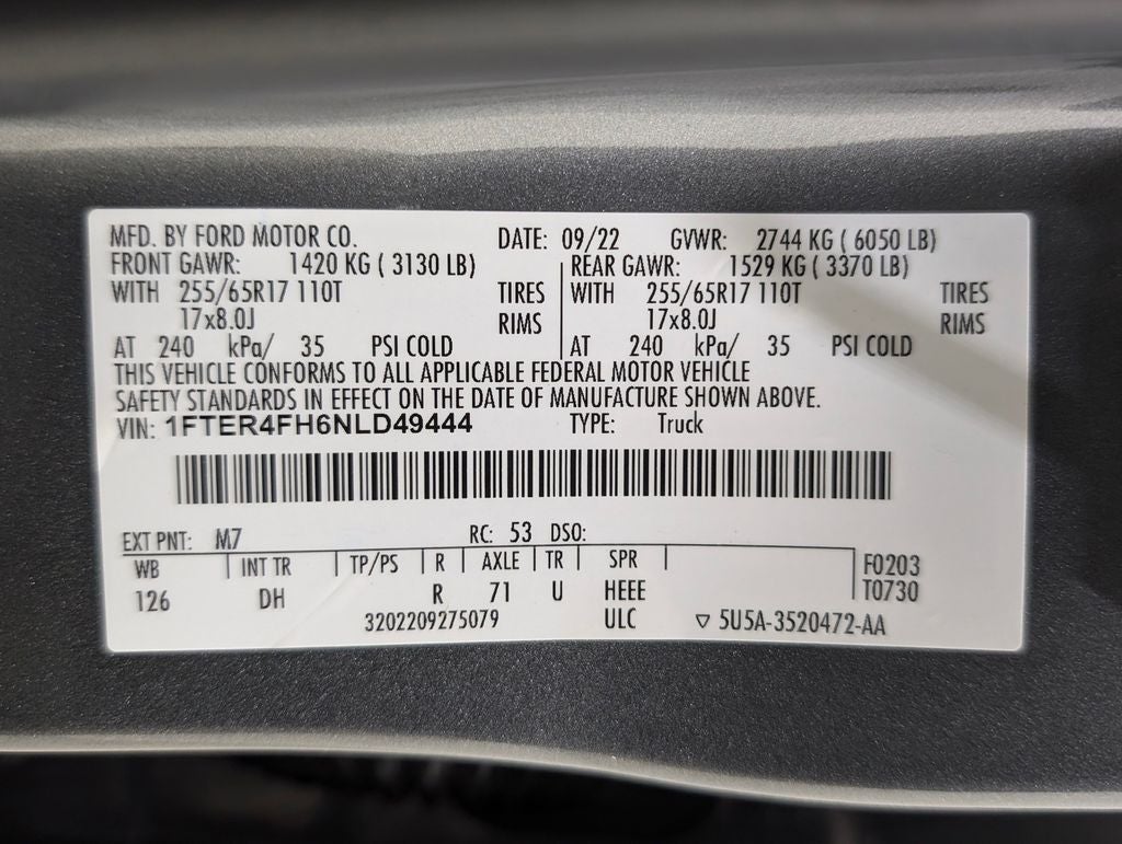 2022 Ford Ranger Lariat