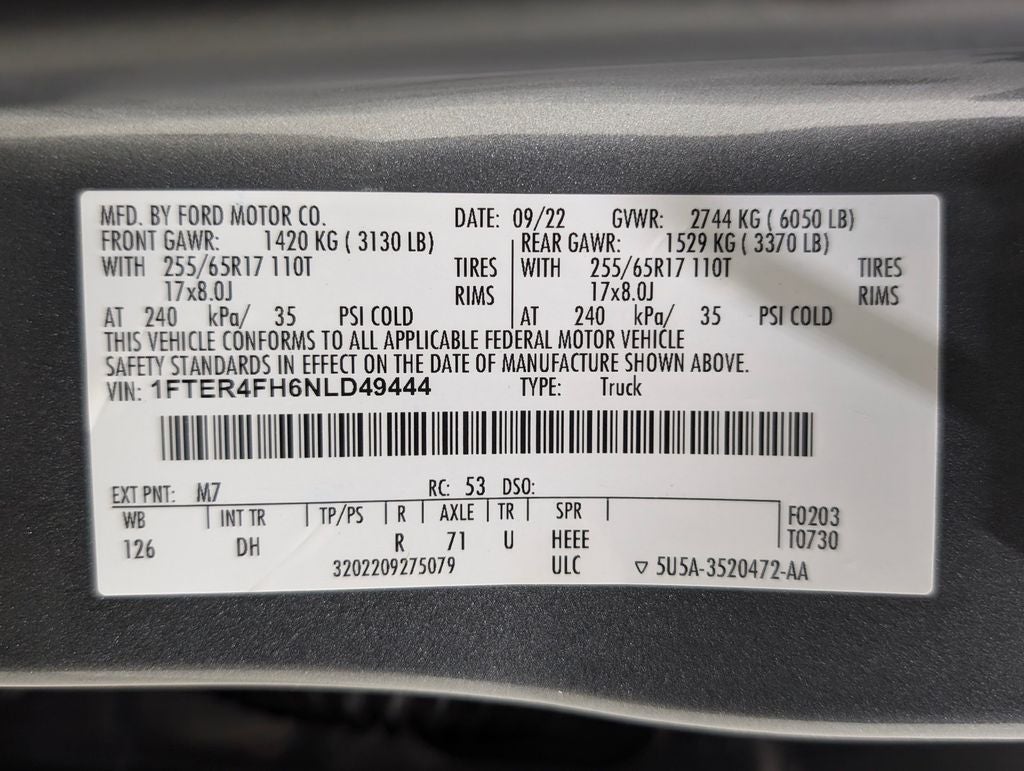 2022 Ford Ranger Lariat