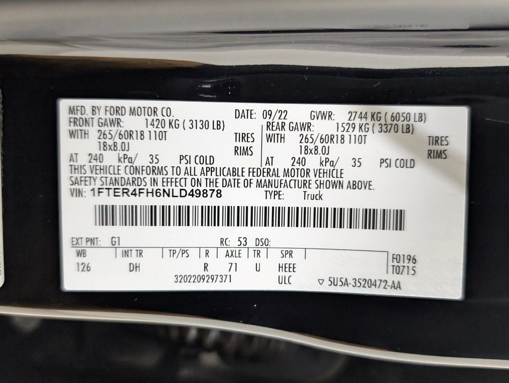 2022 Ford Ranger Lariat