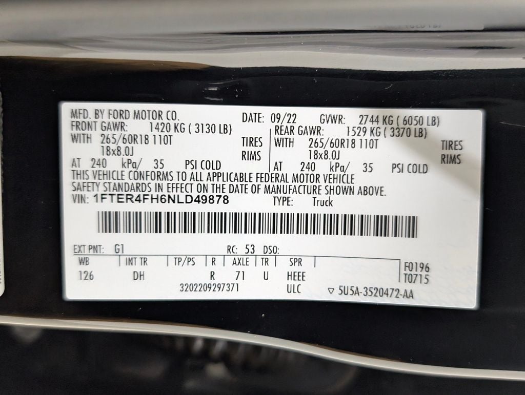 2022 Ford Ranger Lariat
