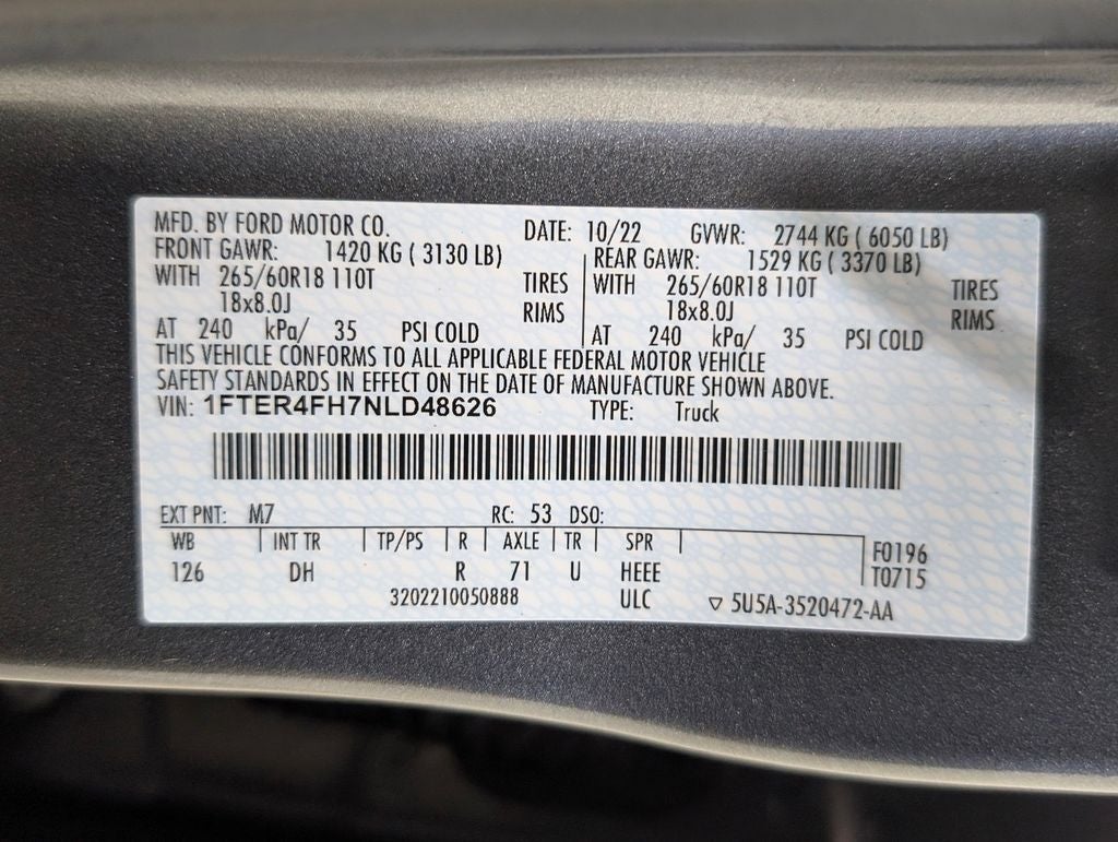 2022 Ford Ranger Lariat