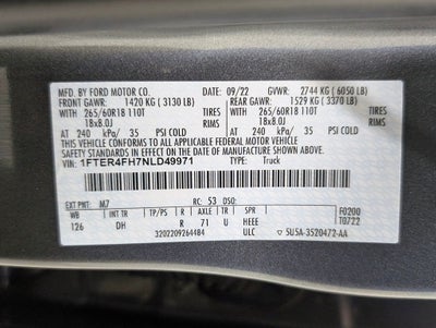 2022 Ford Ranger Lariat